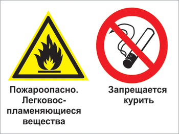Кз 23 пожароопасно - легковоспламеняющиеся вещества. запрещается курить. (пленка, 400х300 мм) - Знаки безопасности - Комбинированные знаки безопасности - vektorb.ru