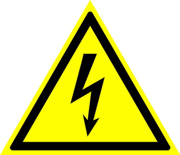 W08 внимание! опасность поражения электрическим током  (пленка, сторона 150 мм) - Знаки безопасности - Знаки по электробезопасности - vektorb.ru
